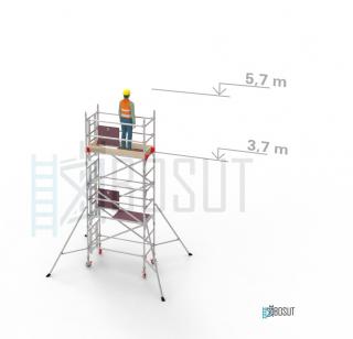 Hliníkové lešení Klasiko - výška 5,7 m (1,8 m x 0,85 m (d/š))