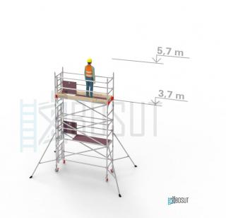 Hliníkové lešení Klasiko - výška 5,7 m (2,5 m x 0,85 m (d/š))