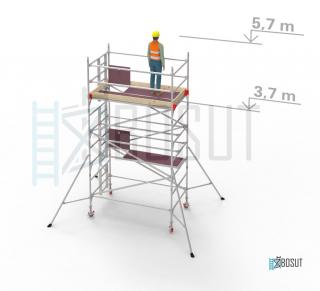 Hliníkové lešení Klasiko - výška 5,7 m (2,5 m x 1,45 m (d/š))