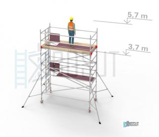 Hliníkové lešení Klasiko - výška 5,7 m (3,2 m x 1,45 m (d/š))