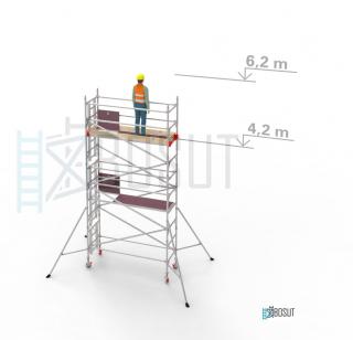 Hliníkové lešení Klasiko - výška 6,2 m (2,5 m x 0,85 m (d/š))