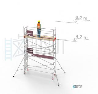 Hliníkové lešení Klasiko - výška 6,2 m (3,2 m x 0,85 m (d/š))