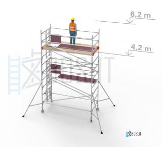 Hliníkové lešení Klasiko - výška 6,2 m (3,2 m x 1,45 m (d/š))