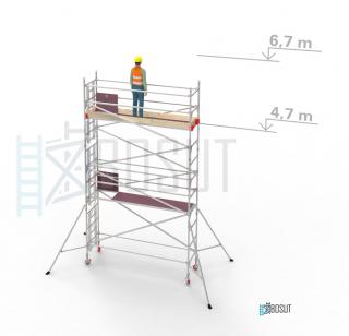 Hliníkové lešení Klasiko - výška 6,7 m (3,2 m x 0,85 m (d/š))