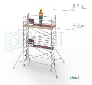 Hliníkové lešení Klasiko - výška 6,7 m (3,2 m x 1,45 m (d/š))