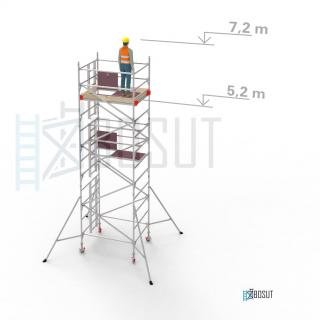 Hliníkové lešení Klasiko - výška 7,2 m (1,8 m x 1,45 m (d/š))