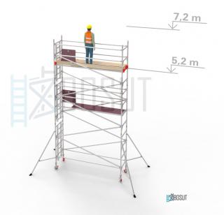 Hliníkové lešení Klasiko - výška 7,2 m (3,2 m x 0,85 m (d/š))