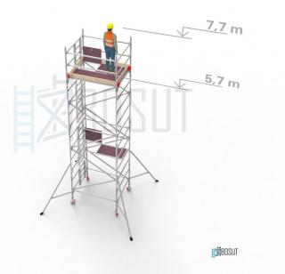 Hliníkové lešení Klasiko - výška 7,7 m (1,8 m x 1,45 m (d/š))