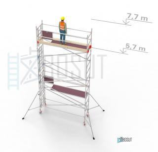 Hliníkové lešení Klasiko - výška 7,7 m (3,2 m x 0,85 m (d/š))