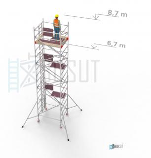 Hliníkové lešení Klasiko - výška 8,7 m (1,8 m x 1,45 m (d/š))