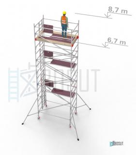 Hliníkové lešení Klasiko - výška 8,7 m (2,5 m x 1,45 m (d/š))