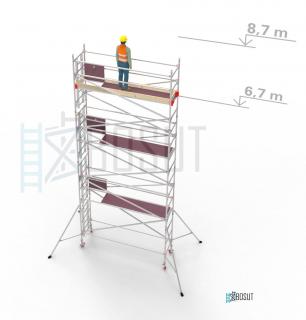 Hliníkové lešení Klasiko - výška 8,7 m (3,2 m x 0,85 m (d/š))