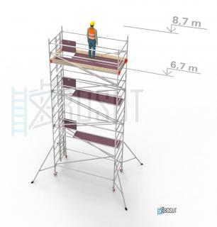 Hliníkové lešení Klasiko - výška 8,7 m (3,2 m x 1,45 m (d/š))