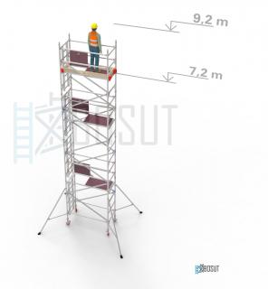 Hliníkové lešení Klasiko - výška 9,2 m (1,8 m x 0,85 m (d/š))