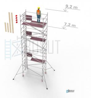 Hliníkové lešení Klasiko - výška 9,2 m (2,5 m x 1,45 m (d/š))