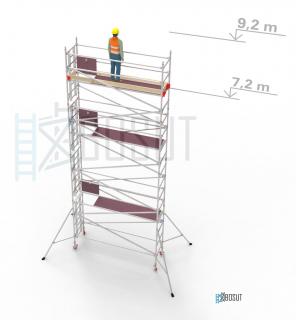 Hliníkové lešení Klasiko - výška 9,2 m (3,2 m x 0,85 m (d/š))