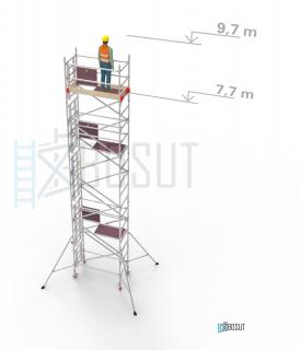 Hliníkové lešení Klasiko - výška 9,7 m (1,8 m x 0,85 m (d/š))