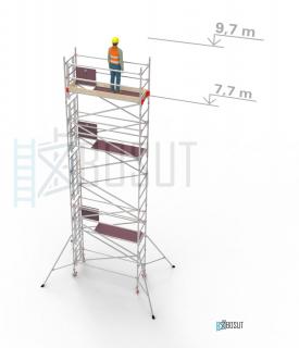 Hliníkové lešení Klasiko - výška 9,7 m (2,5 m x 0,85 m (d/š))