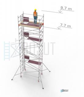 Hliníkové lešení Klasiko - výška 9,7 m (2,5 m x 1,45 m (d/š))