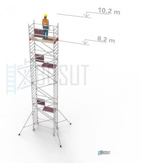 Hliníkové lešení Klimatek - výška 10,2 m (1,8 m x 0,85 m (d/š))