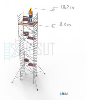 Hliníkové lešení Klimatek - výška 10,2 m (1,8 m x 1,45 m (d/š))