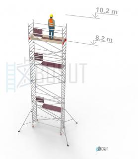 Hliníkové lešení Klimatek - výška 10,2 m (2,5 m x 0,85 m (d/š))