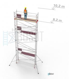 Hliníkové lešení Klimatek - výška 10,2 m (3,2 m x 0,85 m (d/š))