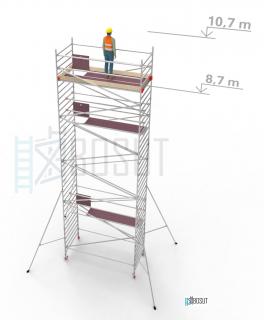 Hliníkové lešení Klimatek - výška 10,7 m (3,2 m x 1,45 m (d/š))