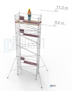 Hliníkové lešení Klimatek - výška 11,2 m (3,2 m x 1,45 m (d/š))