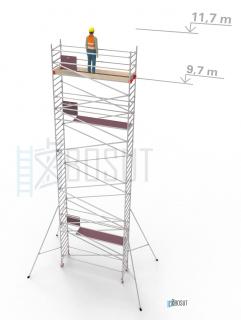 Hliníkové lešení Klimatek - výška 11,7 m (3,2 m x 0,85 m (d/š))