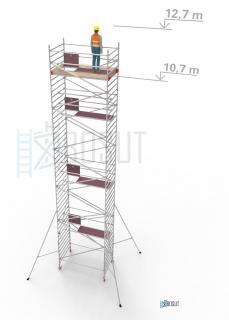 Hliníkové lešení Klimatek - výška 12,7 m (2,5 m x 1,45 m (d/š))