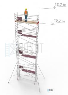 Hliníkové lešení Klimatek - výška 12,7 m (3,2 m x 0,85 m (d/š))