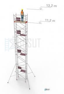 Hliníkové lešení Klimatek - výška 13,2 m (1,8 m x 0,85 m (d/š))