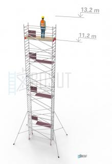 Hliníkové lešení Klimatek - výška 13,2 m (2,5 m x 0,85 m (d/š))