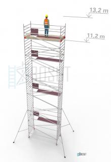 Hliníkové lešení Klimatek - výška 13,2 m (3,2 m x 1,45 m (d/š))