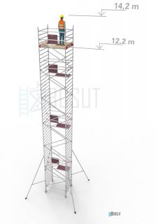 Hliníkové lešení Klimatek - výška 14,2 m (1,8 m x 1,45 m (d/š))