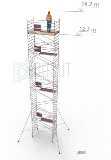 Hliníkové lešení Klimatek - výška 14,2 m (2,5 m x 1,45 m (d/š))