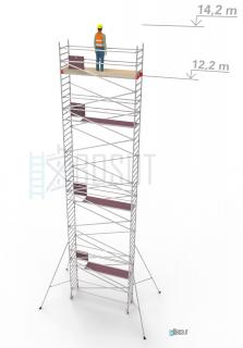 Hliníkové lešení Klimatek - výška 14,2 m (3,2 m x 0,85 m (d/š))