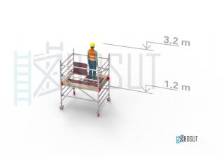 Hliníkové lešení Klimatek - výška 3,2 m (1,8 m x 1,45 m (d/š))