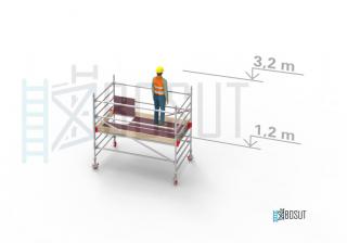 Hliníkové lešení Klimatek - výška 3,2 m (2,5 m x 1,45 m (d/š))