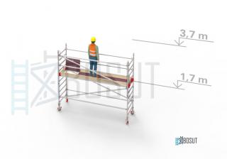 Hliníkové lešení Klimatek - výška 3,7 m (3,2 m x 0,85 m (d/š))