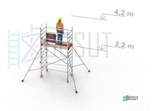 Hliníkové lešení Klimatek - výška 4,2 m (1,8 m x 0,85 m (d/š))