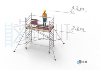 Hliníkové lešení Klimatek - výška 4,2 m (2,5 m x 1,45 m (d/š))