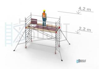 Hliníkové lešení Klimatek - výška 4,2 m (3,2 m x 1,45 m (d/š))