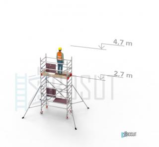 Hliníkové lešení Klimatek - výška 4,7 m (1,8 m x 0,85 m (d/š))