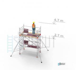 Hliníkové lešení Klimatek - výška 4,7 m (2,5 m x 1,45 m (d/š))