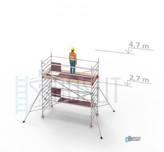 Hliníkové lešení Klimatek - výška 4,7 m (3,2 m x 1,45 m (d/š))