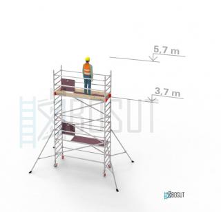 Hliníkové lešení Klimatek - výška 5,7 m (2,5 m x 0,85 m (d/š))