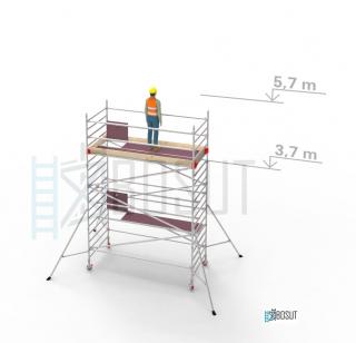 Hliníkové lešení Klimatek - výška 5,7 m (3,2 m x 1,45 m (d/š))