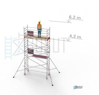 Hliníkové lešení Klimatek - výška 6,2 m (2,5 m x 0,85 m (d/š))